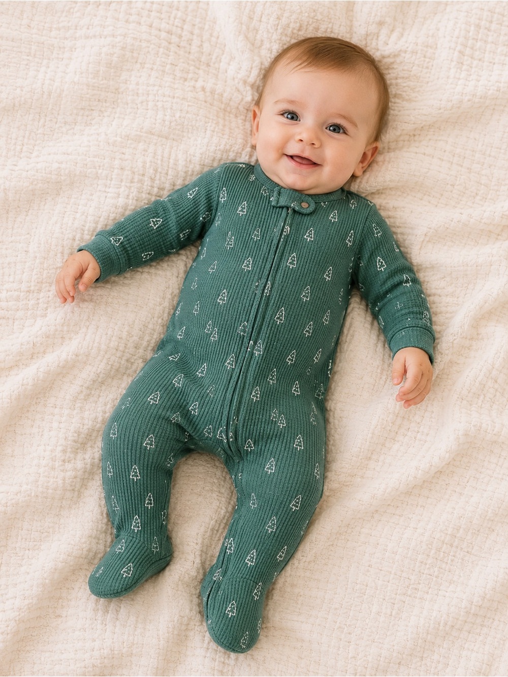 3/$25 Little Planet by Carter’s Organic Waffle Footed Sleeper 6M Trees